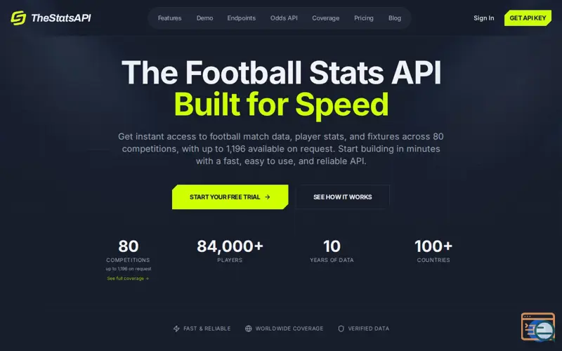 Screenshot of TheStatsAPI