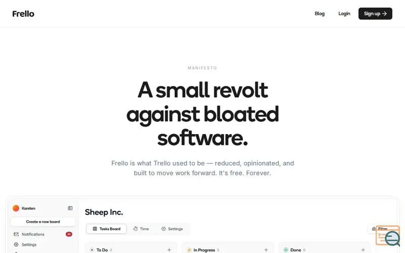 Screenshot of F-rello