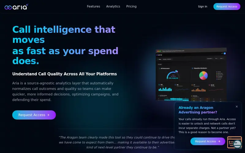 Screenshot of Aria