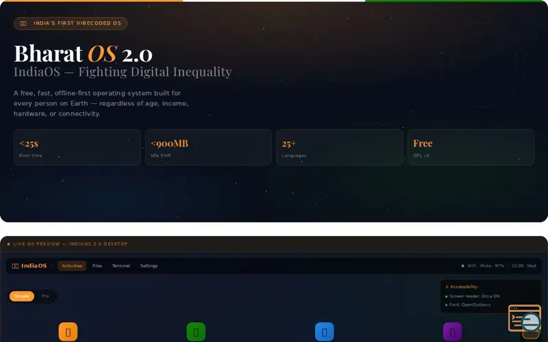 Screenshot of Bharat OS