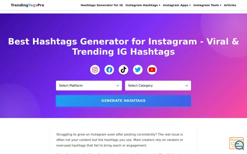 Screenshot of Trending Tags Pro