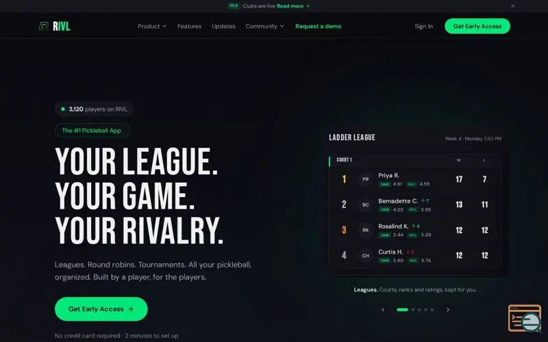 Screenshot of RIVL