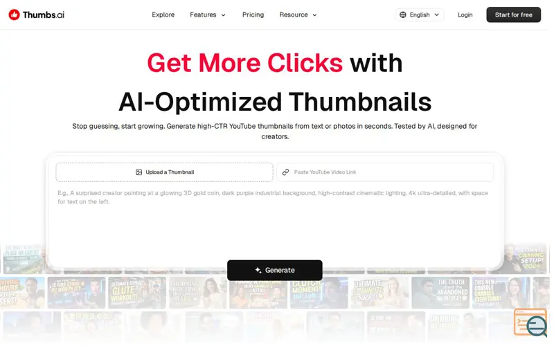 Screenshot of Thumbs.ai