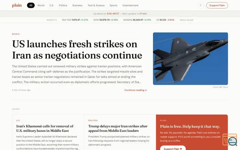 Screenshot of Plain