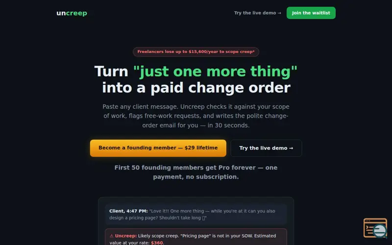 Screenshot of Uncreep