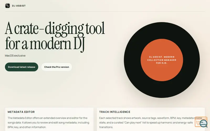 Screenshot of DJ Assist