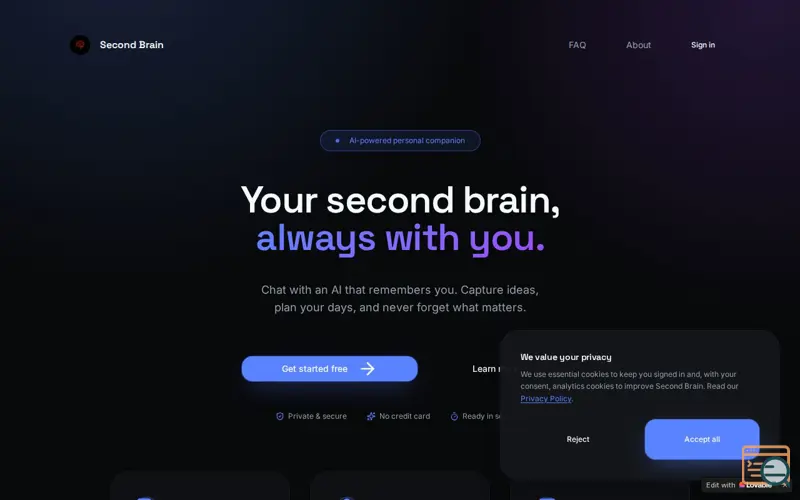 Screenshot of Second Brain
