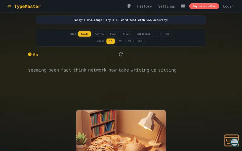 Screenshot of TypeMaster, a launch using HalalSpark Ads