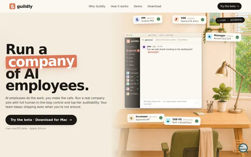 Screenshot of Tryguildly