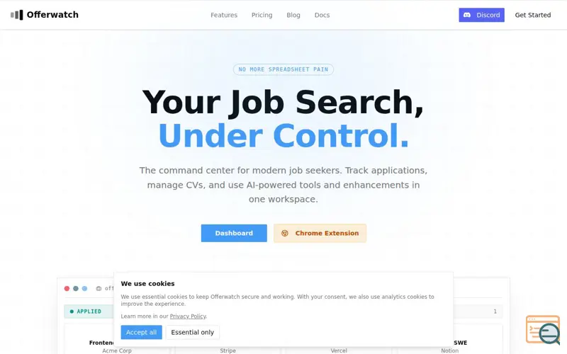 Screenshot of Offerwatch, a launch using World4You