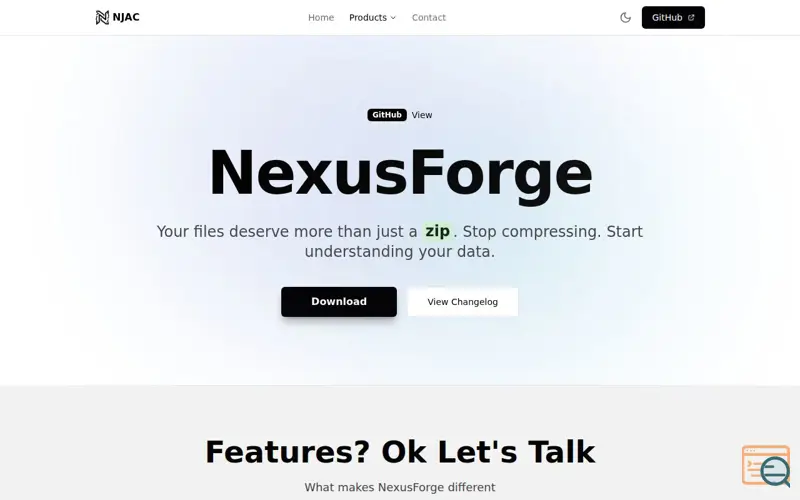 Screenshot of NexusForge, a launch using StableServer