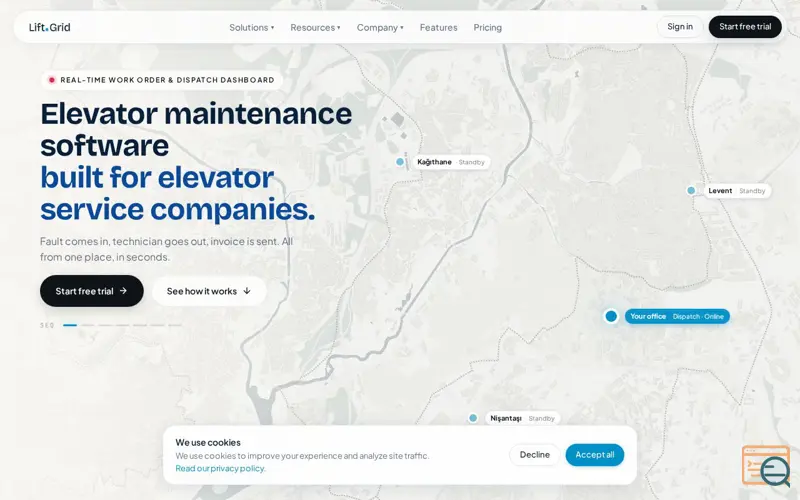 Screenshot of LiftGrid