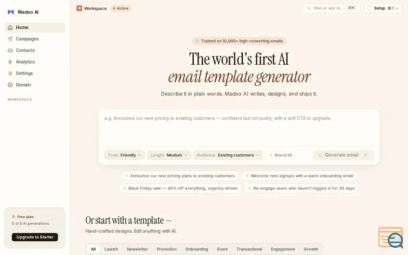 Screenshot of Madoo AI