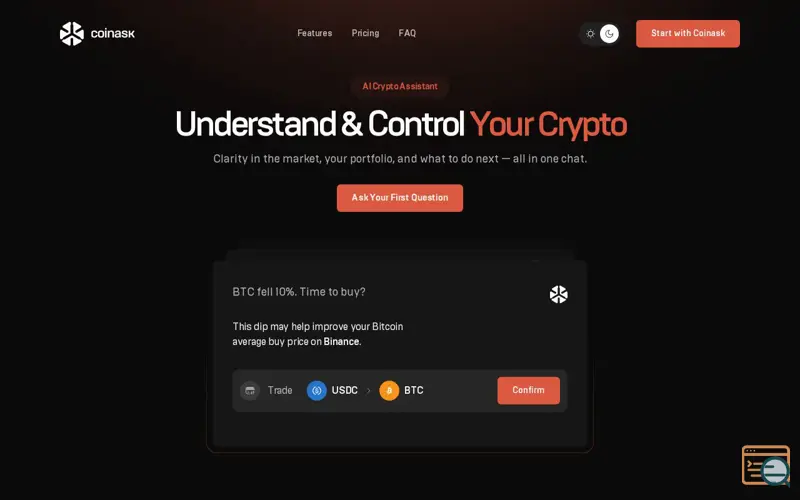Screenshot of Coinask