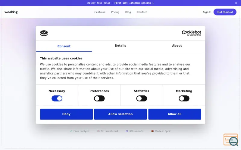 Screenshot of Weaking