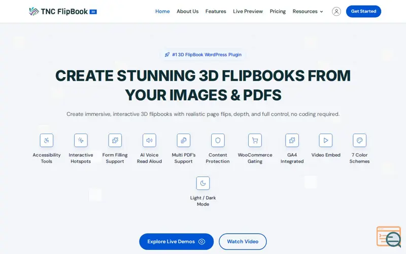Screenshot of TNC FlipBook 3D