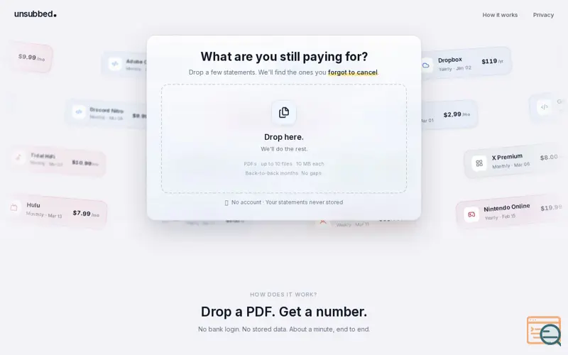 Screenshot of Unsubbed