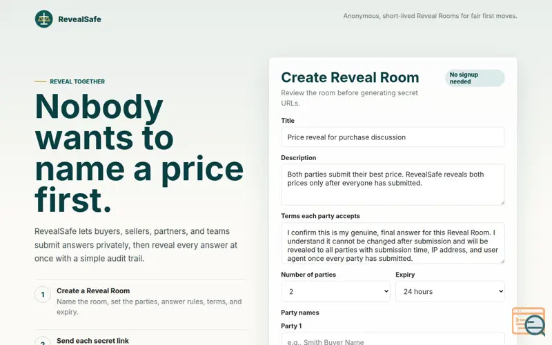 Screenshot of Revealsafe
