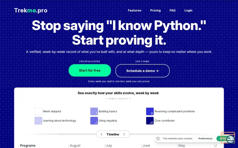 Screenshot of Trekme.pro