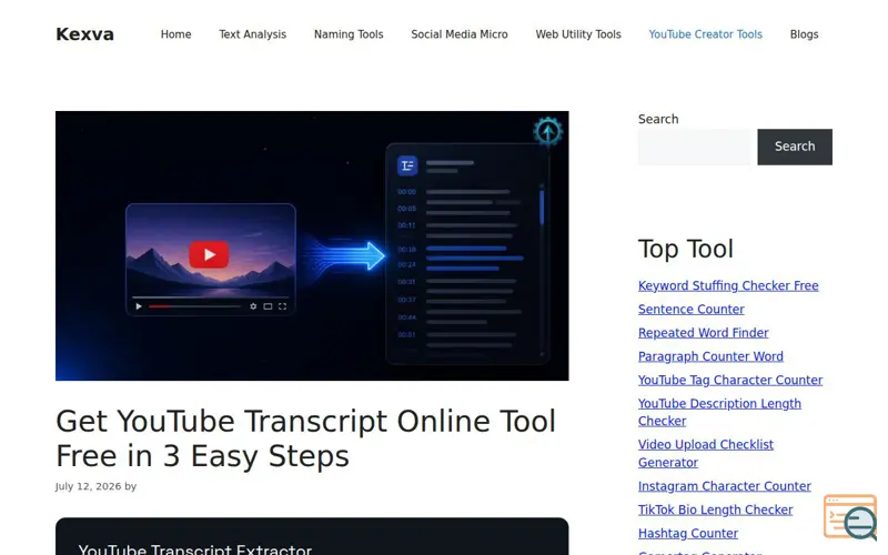 Screenshot of Kexva