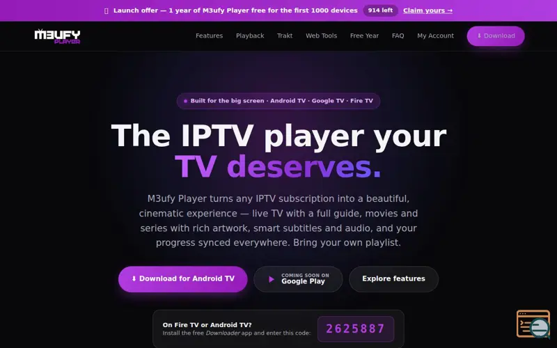 Screenshot of M3ufy Player