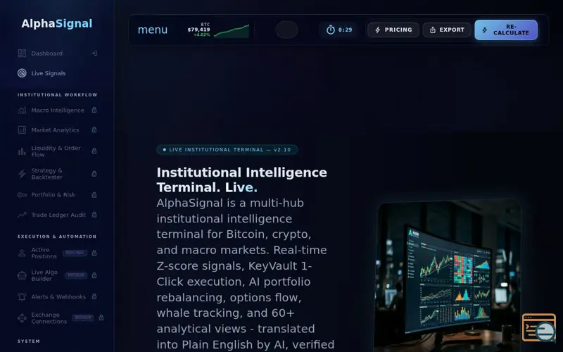 Screenshot of AlphaSignal