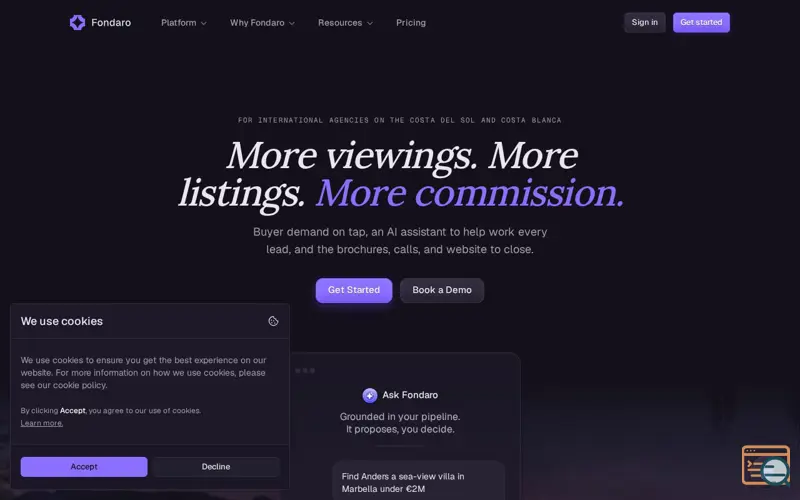 Screenshot of Fondaro