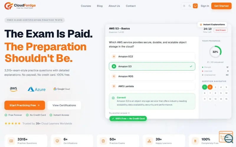 Screenshot of CloudFordge