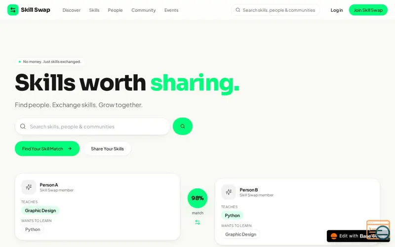 Screenshot of SkillSwap