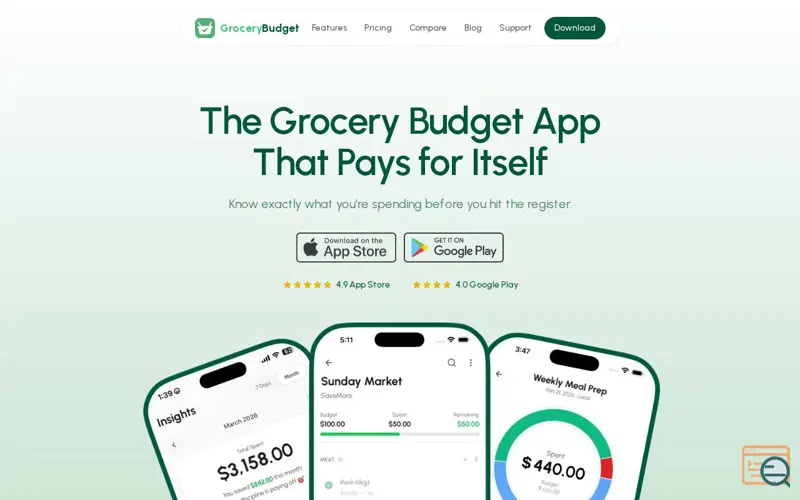 Screenshot of GroceryBudget: Shopping List
