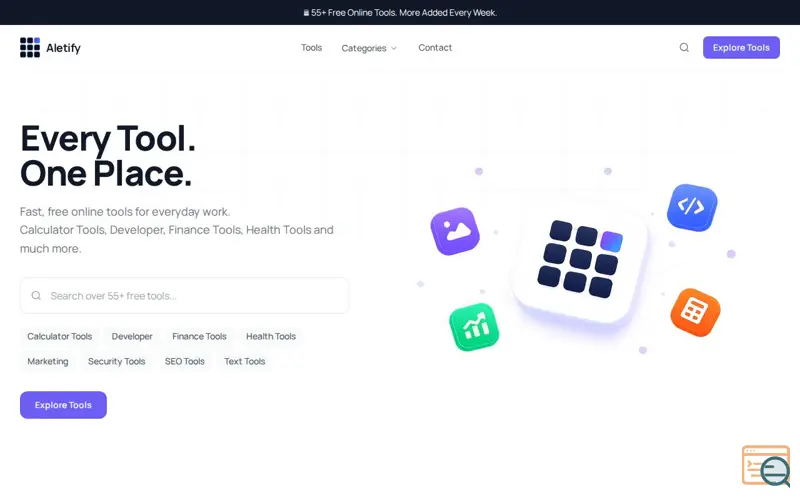 Screenshot of Aletify, a launch using Rank Math