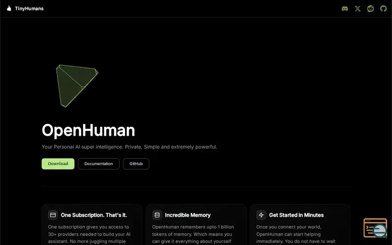 Screenshot of OpenHuman