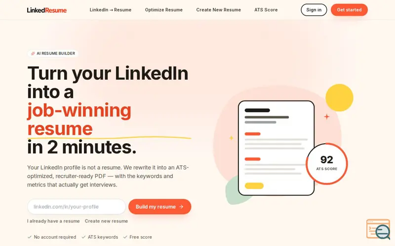 Screenshot of LinkedResume