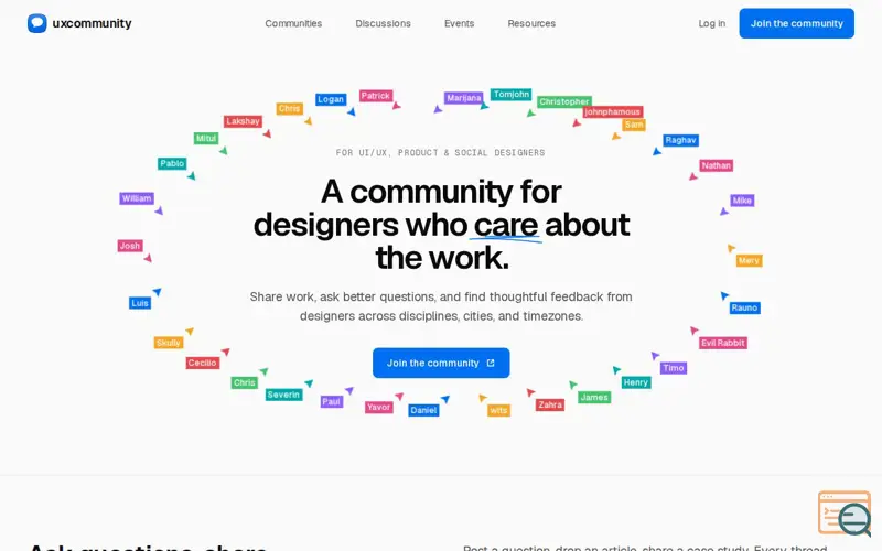 Screenshot of uxcommunity