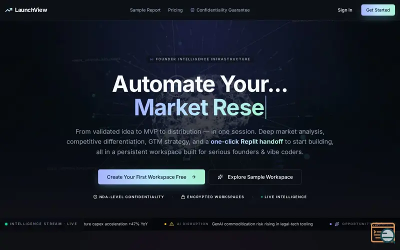 Screenshot of LaunchView 
