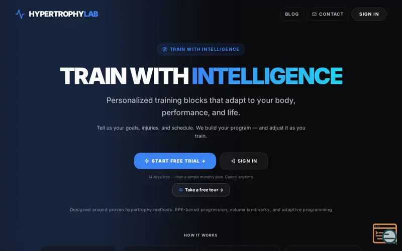 Screenshot of The Hypertrophy Lab