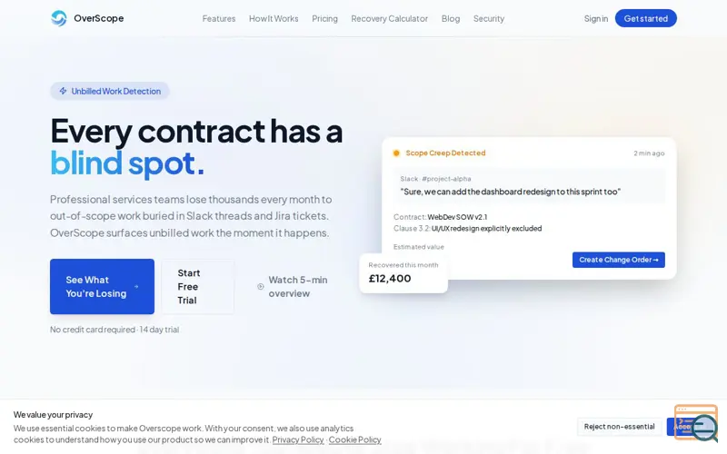 Screenshot of Overscope, a launch using LiveDNS