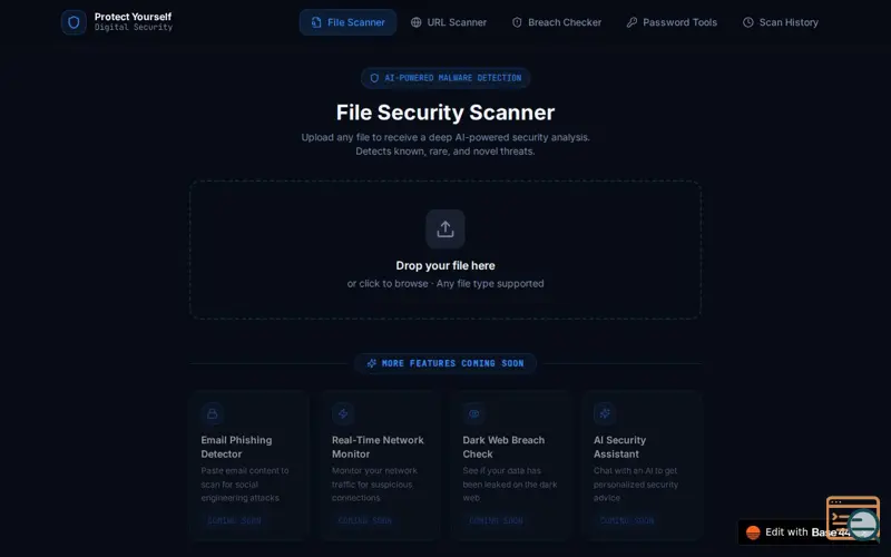 Screenshot of Protect yourself scanner and security