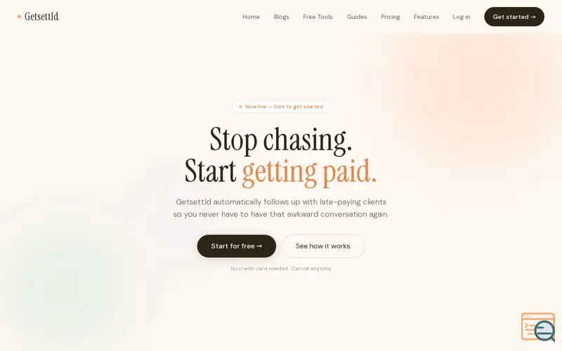 Screenshot of Getsettld