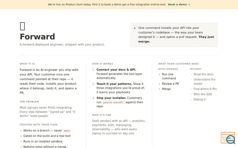Screenshot of Forward
