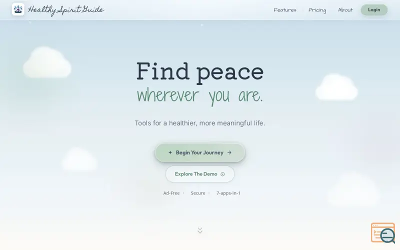 Screenshot of Healthy Spirit Guide