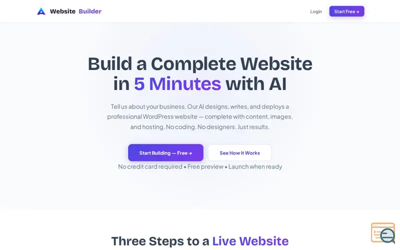 Screenshot of AI Website Builder
