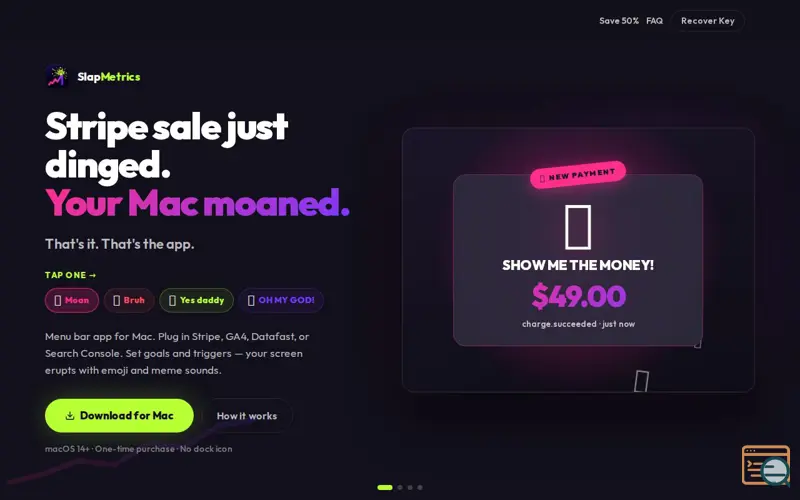 Screenshot of Slapmetrics