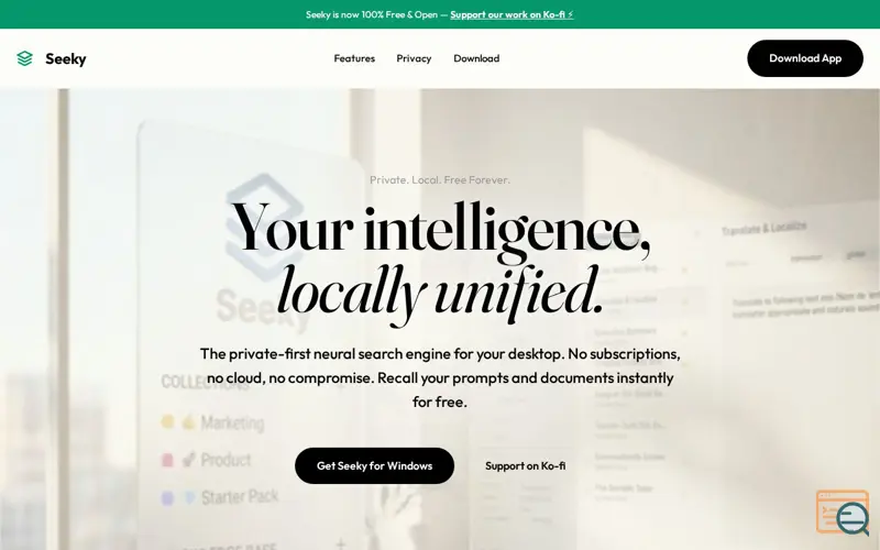 Screenshot of Seeky