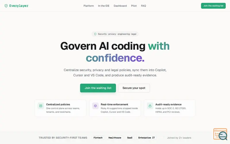 Screenshot of Stop risky AI code before it ships