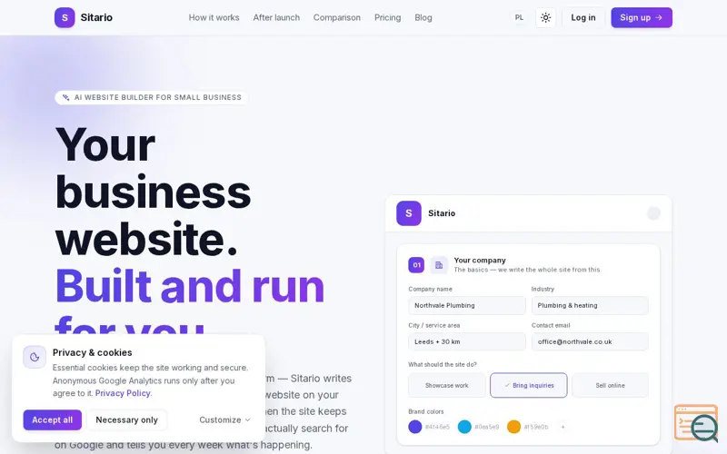 Screenshot of Sitario - website builder