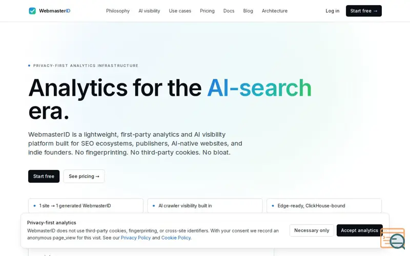 Screenshot of WebmasterID
