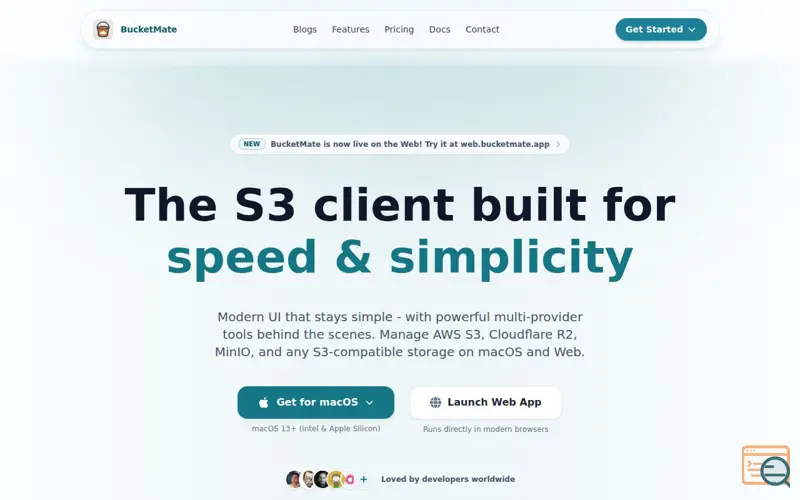 Screenshot of BucketMate, a launch using ABackLaunch