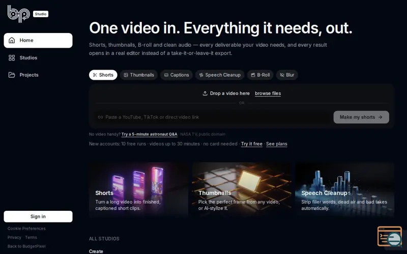 Screenshot of BudgetPixel Studio
