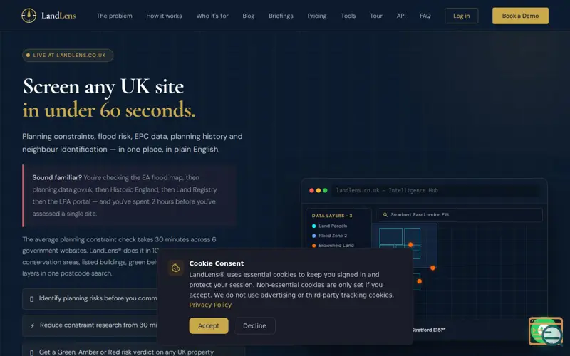 Screenshot of LandLens